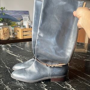 Nine West Slate Blue Knee height real leather boots